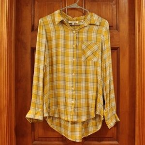Yellow Plaid Button Up